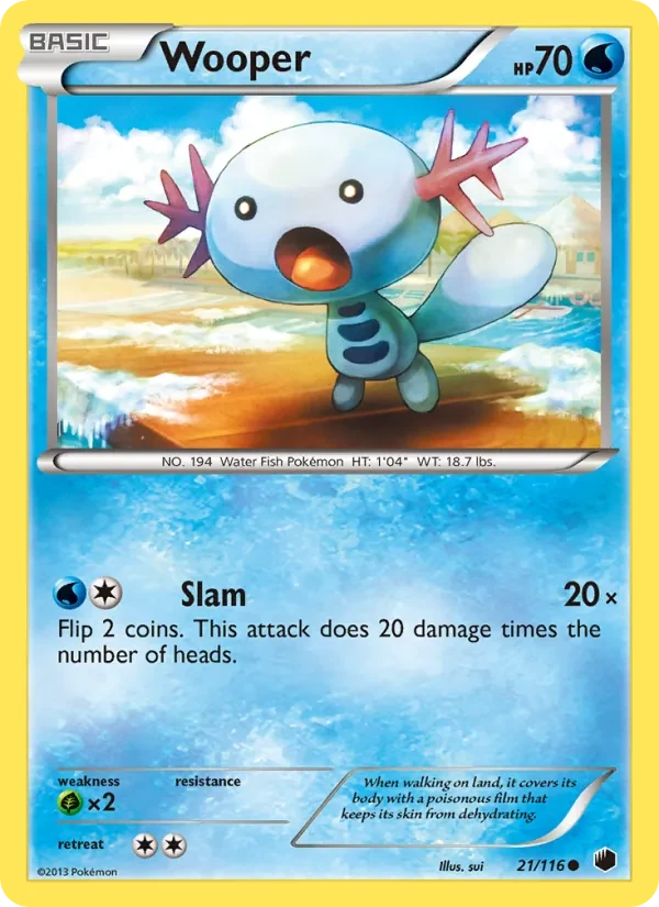 Wooper 21/116 Plasma Freeze Pokémon Karte