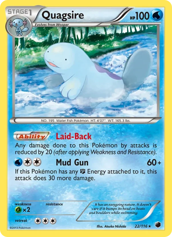 Quagsire 22/116 Plasma Freeze Pokémon Karte