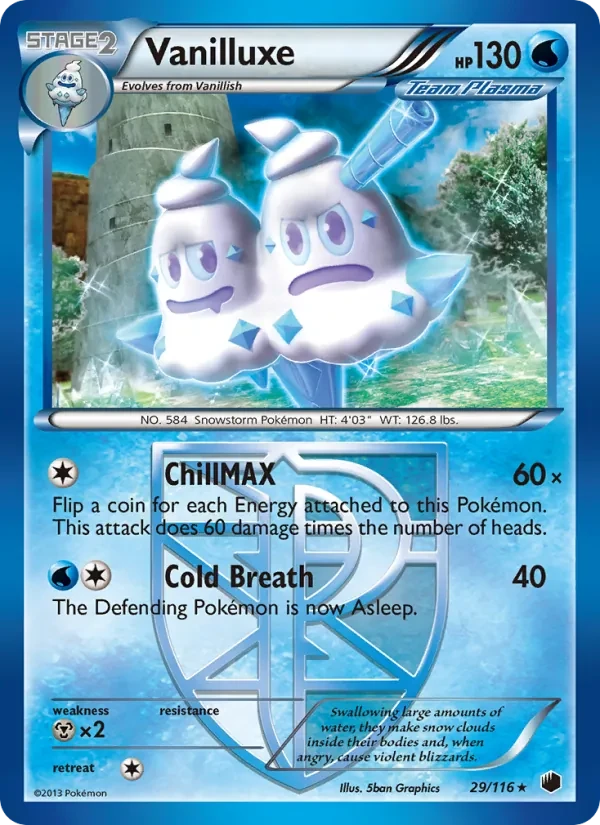 Vanilluxe 29/116 Plasma Freeze Pokémon card