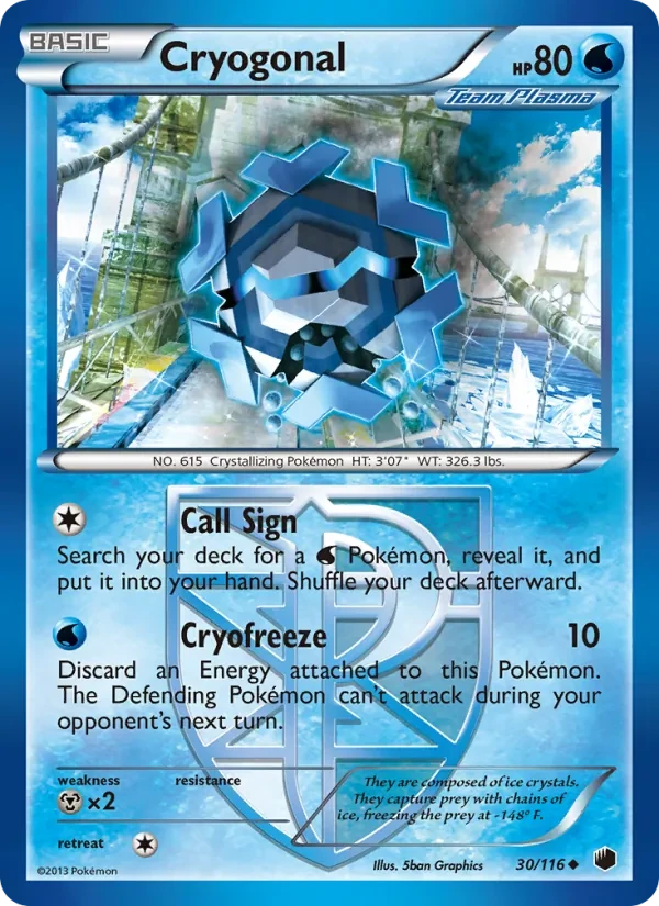 Cryogonal 30/116 Plasma Freeze Pokémon card