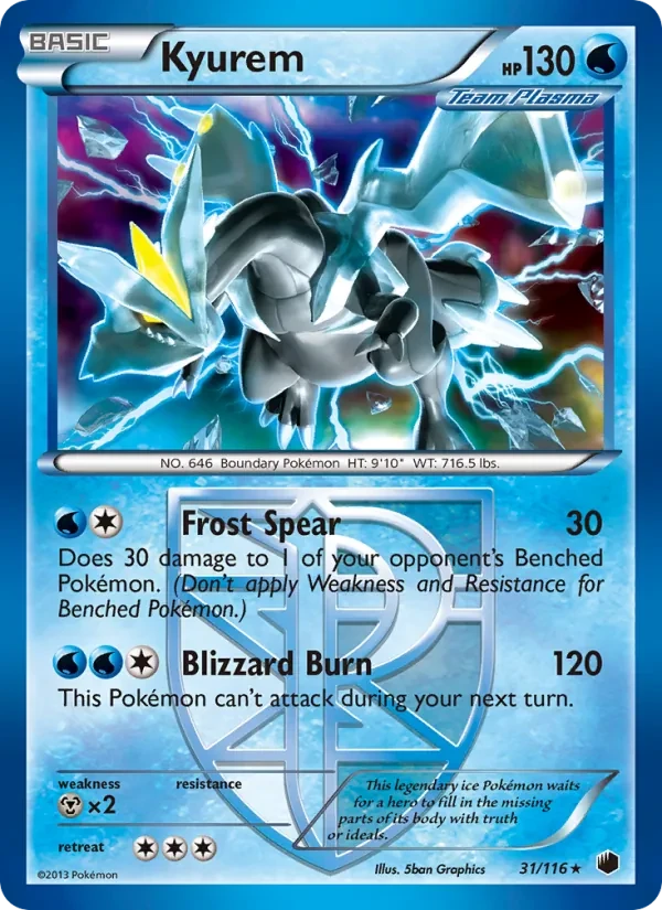 Kyurem 31/116 Plasma Freeze Pokémon card
