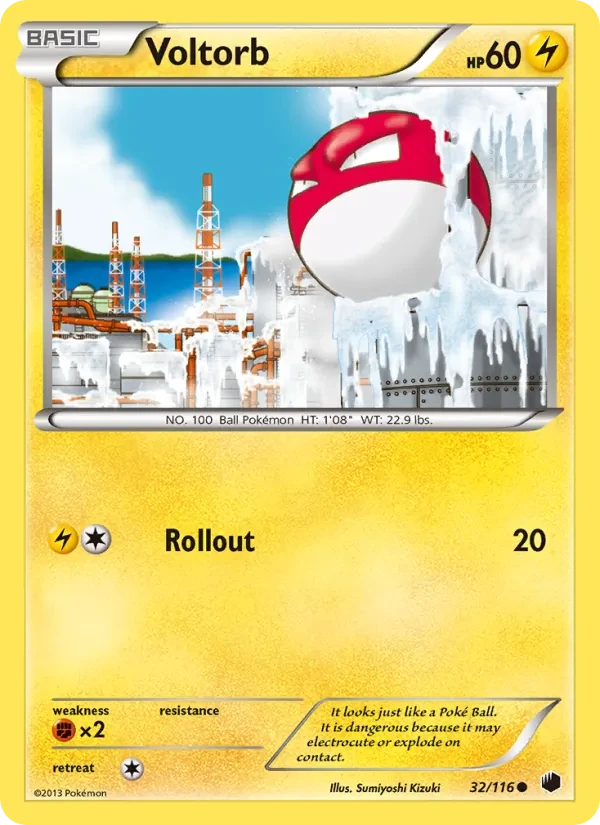 Voltorb 32/116 Plasma Freeze Pokémon card
