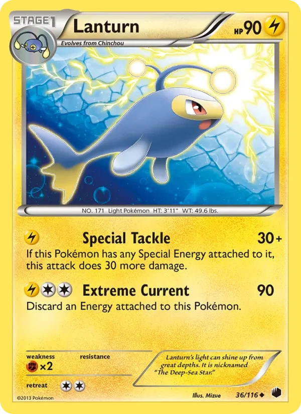 Lanturn 36/116 Plasma Freeze Pokémon card