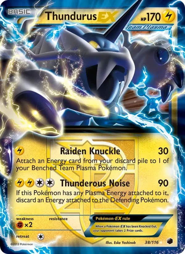 Thundurus-EX 38/116 Plasma Freeze Pokémon card