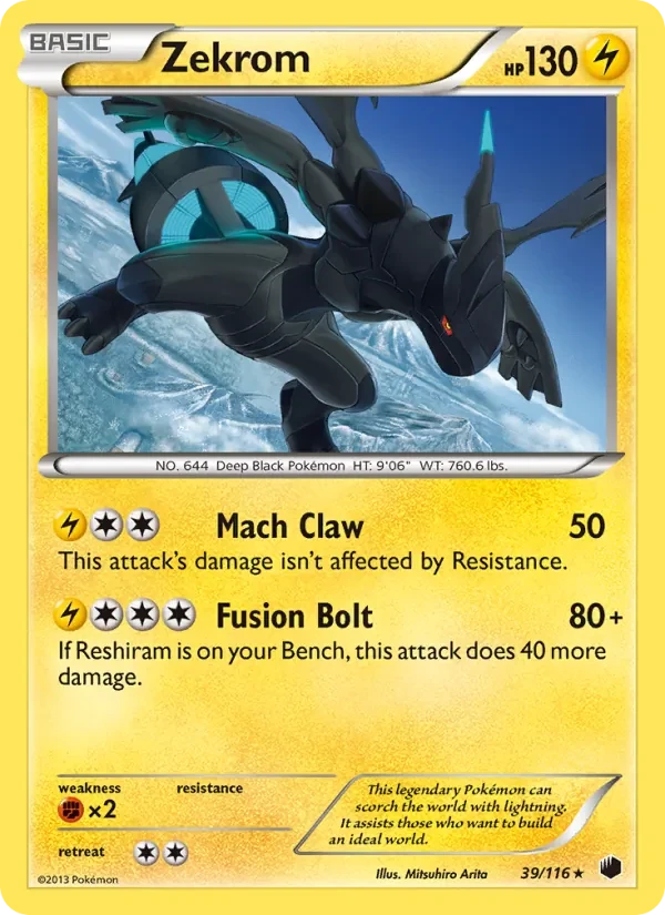 Zekrom 39/116 Plasma Freeze Pokémon card