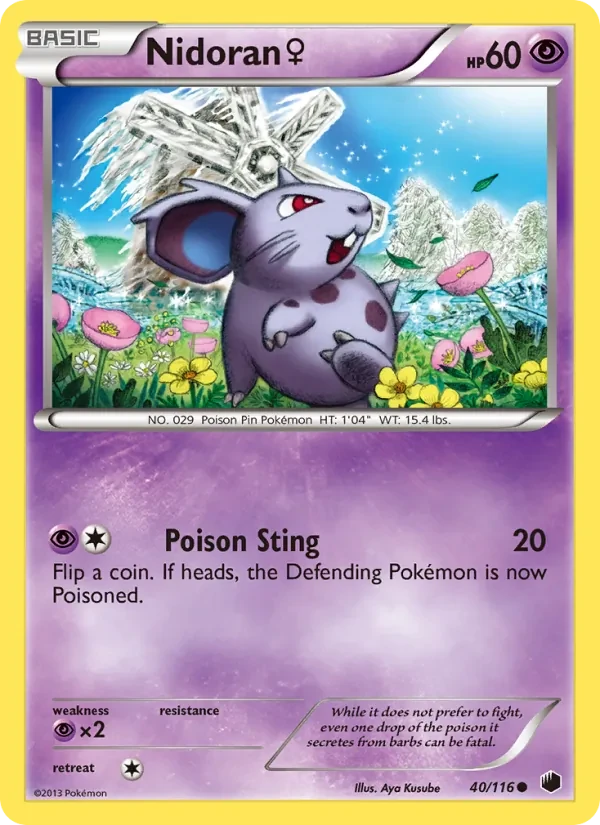 Nidoran♀ 40/116 Plasma Freeze Pokémon card