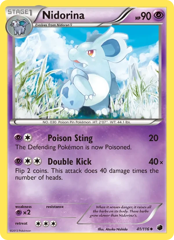 Nidorina 41/116 Plasma Freeze Pokémon card
