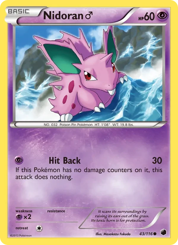 Nidoran♂ 43/116 Plasma Freeze Pokémon card