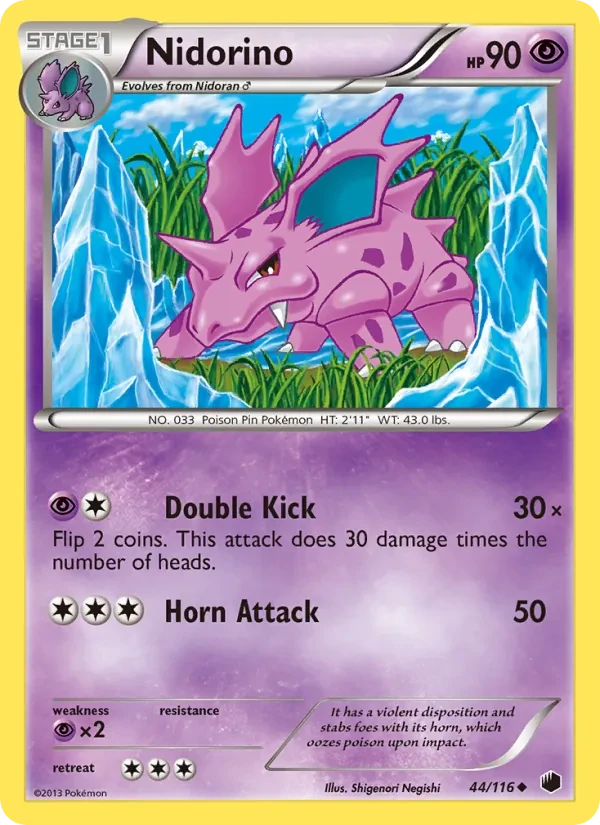 Nidorino 44/116 Plasma Freeze Pokémon card