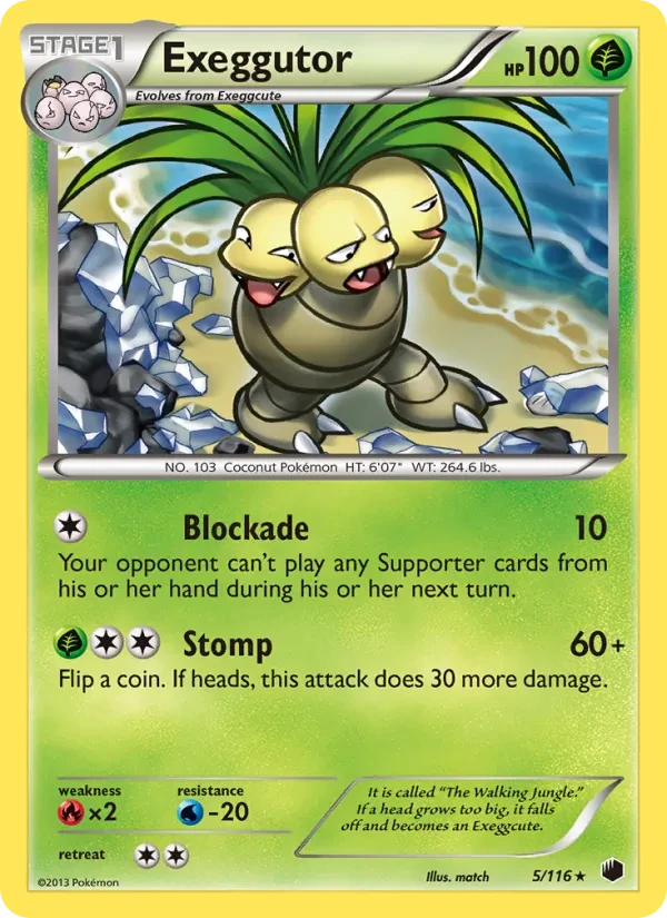 Exeggutor 5/116 Plasma Freeze Pokémon card