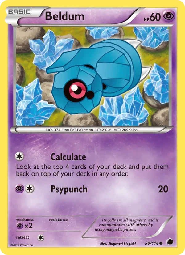 Beldum 50/116 Plasma Freeze Pokémon Karte
