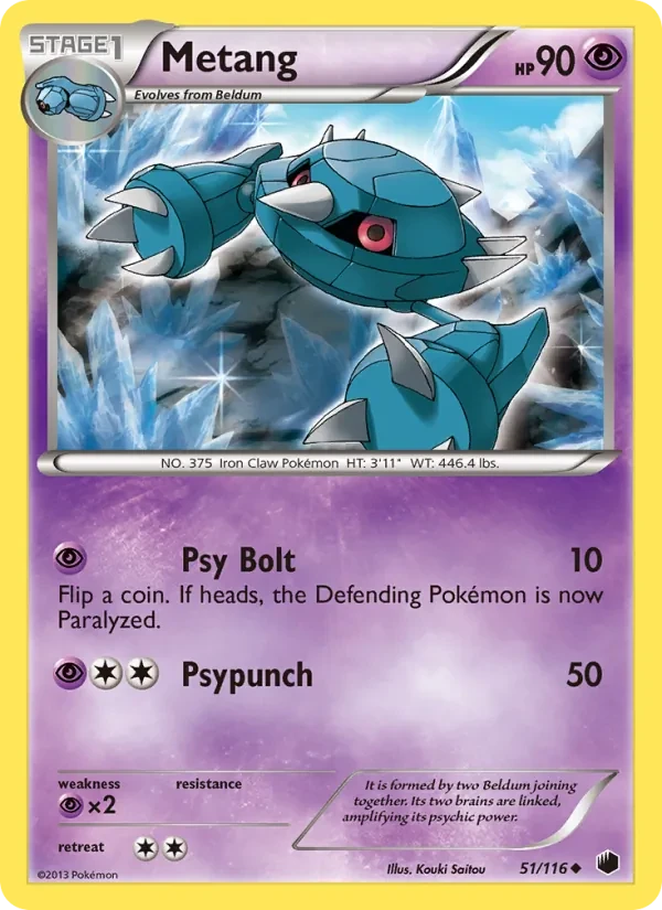 Metang 51/116 Plasma Freeze Pokémon card