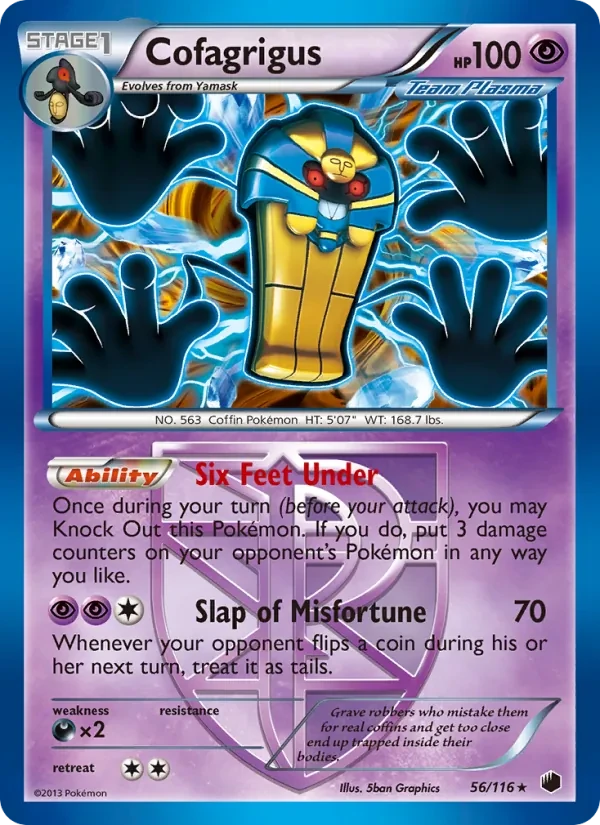 Cofagrigus 56/116 Plasma Freeze Pokémon card