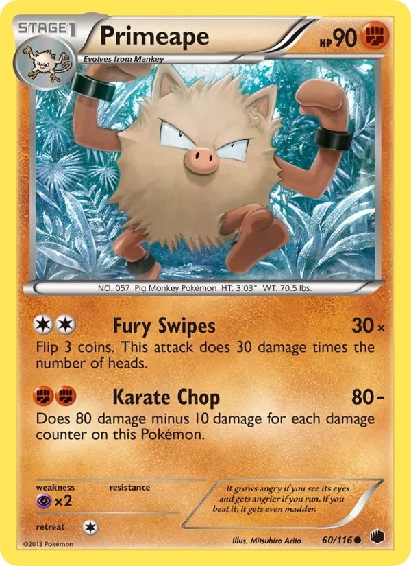 Primeape 60/116 Plasma Freeze Pokémon card