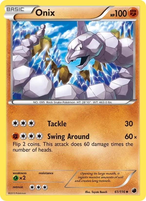 Onix 61/116 Plasma Freeze Pokémon card
