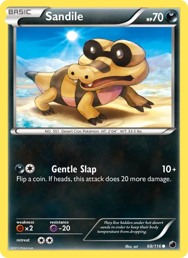 Sandile 68/116 Plasma Freeze Pokémon Karte