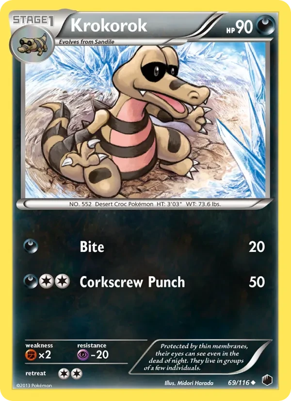 Krokorok 69/116 Plasma Freeze Pokémon card