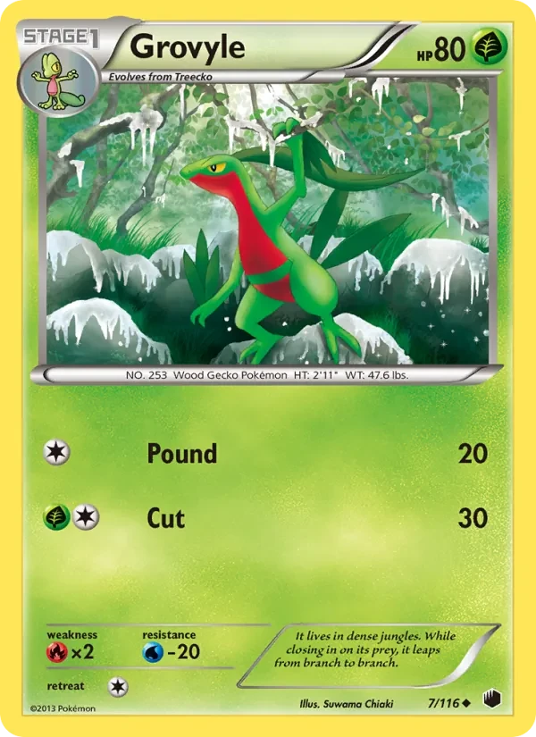Grovyle 7/116 Plasma Freeze Pokémon card