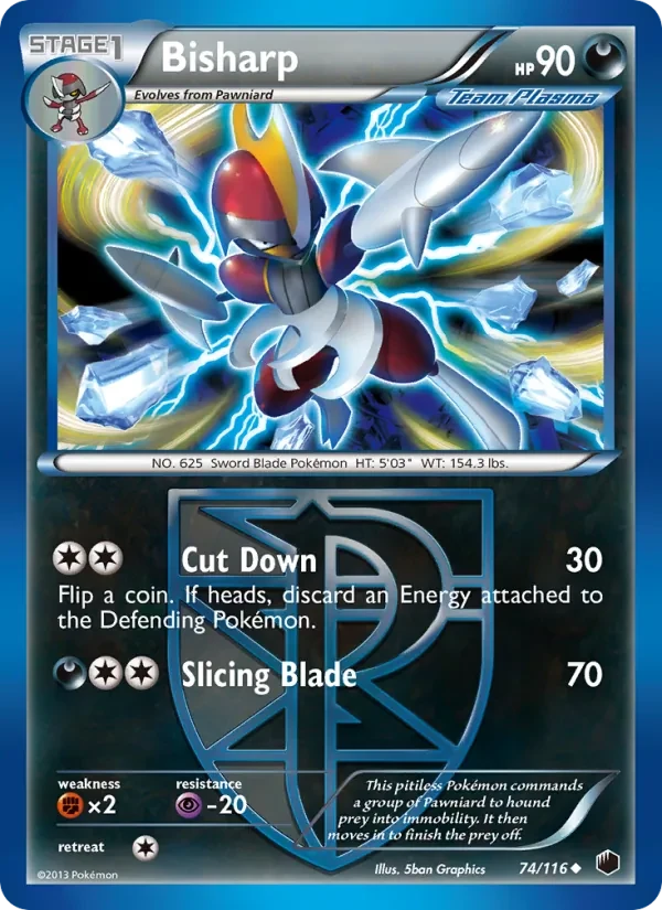 Bisharp 74/116 Plasma Freeze Pokémon card