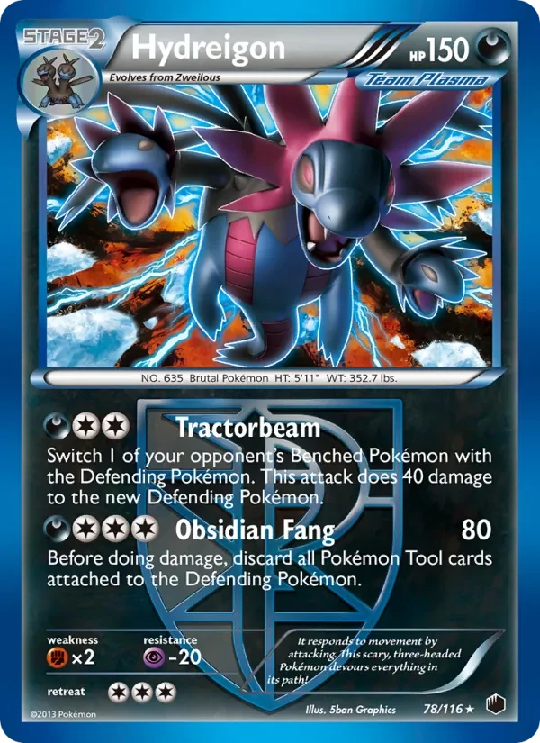 Hydreigon 78/116 Plasma Freeze Pokémon card
