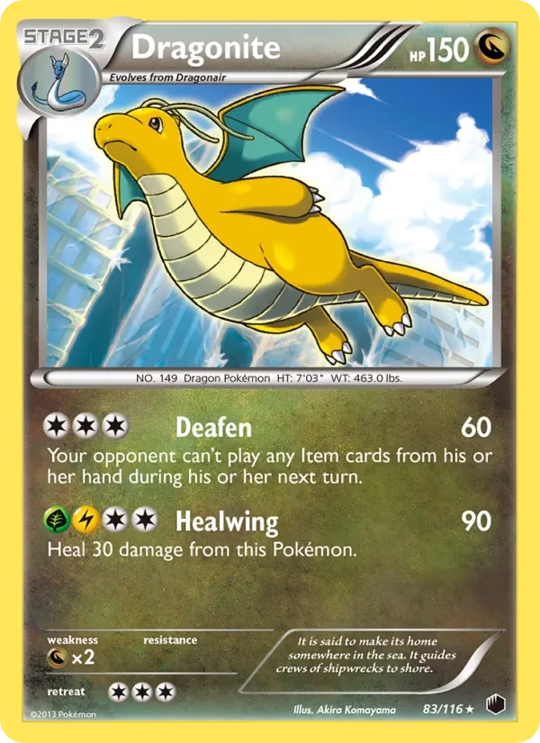 Dragonite 83/116 Plasma Freeze Pokémon card
