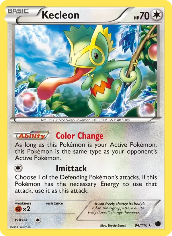 Kecleon 94/116 Plasma Freeze Pokémon card
