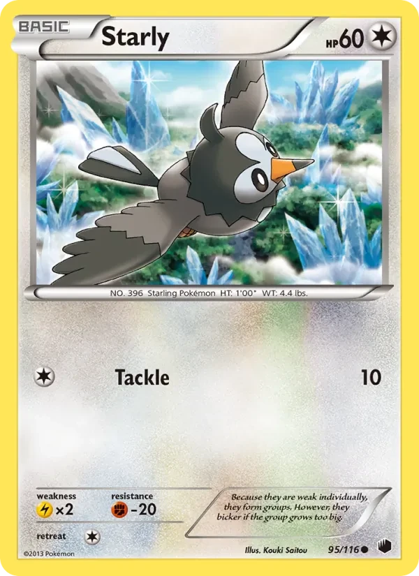 Starly 95/116 Plasma Freeze Pokémon card