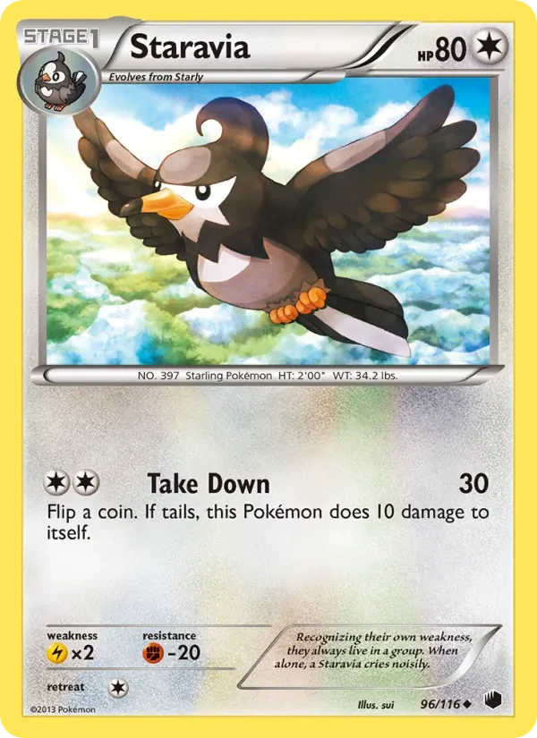 Staravia 96/116 Plasma Freeze Pokémon card
