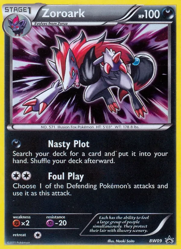 Zoroark BW09 BW Black Star Promos Pokémon card
