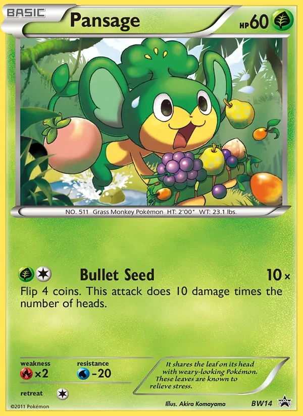 Pansage BW14 BW Black Star Promos Pokémon card