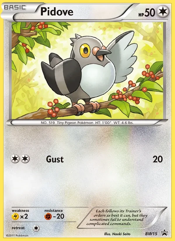 Pidove BW15 BW Black Star Promos Pokémon card
