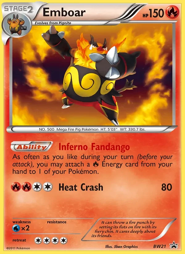 Emboar BW21 BW Black Star Promos Pokémon card