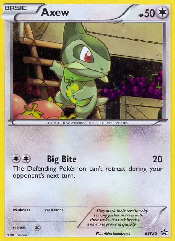 Axew BW26 BW Black Star Promos Pokémon card