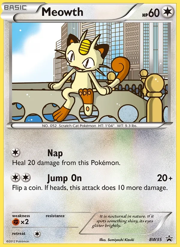 Meowth BW35 BW Black Star Promos Pokémon card