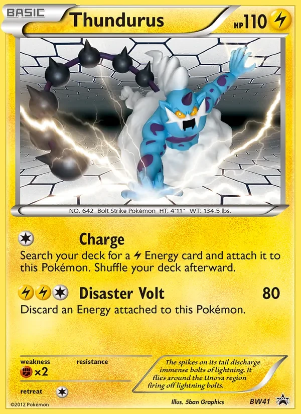 Thundurus BW41 BW Black Star Promos Pokémon card