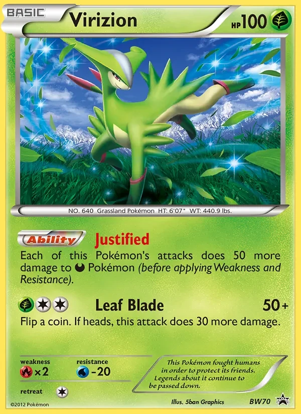 Carte Pokémon Virizion BW70 BW Black Star Promos