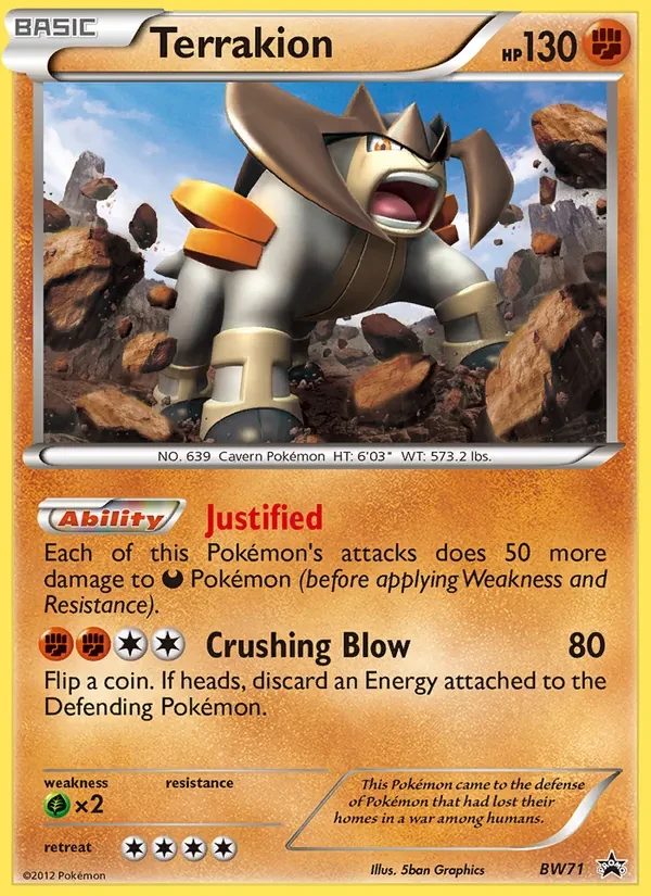 Terrakion BW71 BW Black Star Promos Pokémon card