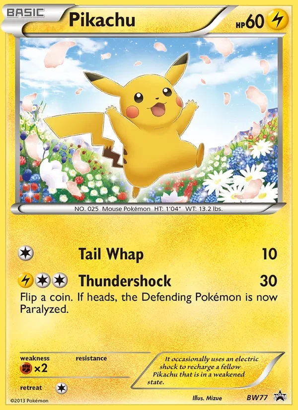 Pikachu BW77 BW Black Star Promos Pokémon card