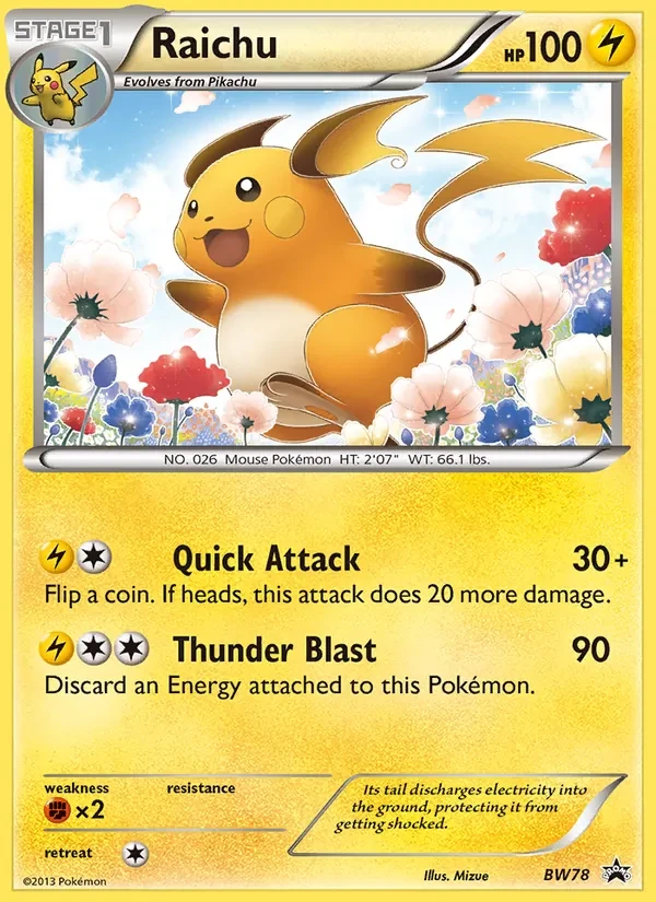 Raichu BW78 BW Black Star Promos Pokémon card