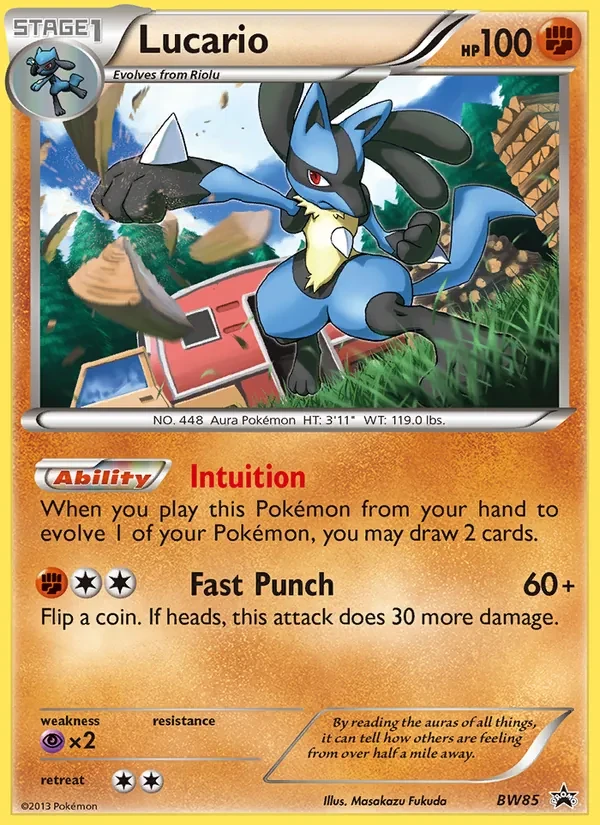 Carte Pokémon Lucario BW85 BW Black Star Promos