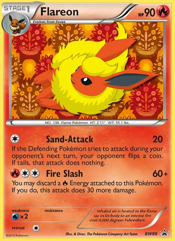 Flareon BW88 BW Black Star Promos Pokémon card