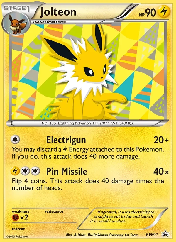 Jolteon BW91 BW Black Star Promos Pokémon card