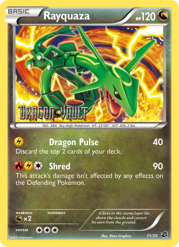 Rayquaza 11/20 Dragon Vault Pokémon card