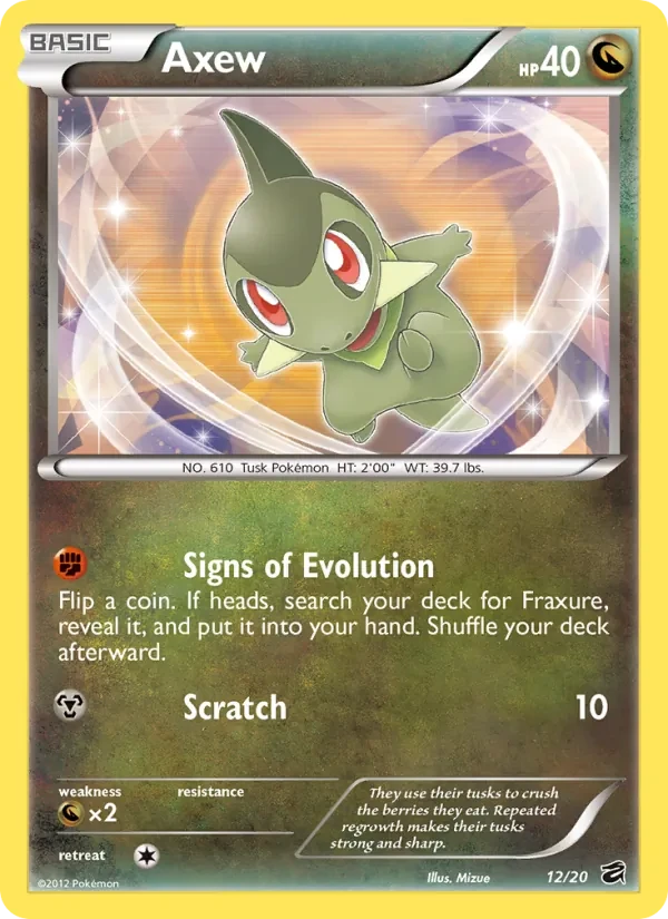 Axew 12/20 Dragon Vault Pokémon card