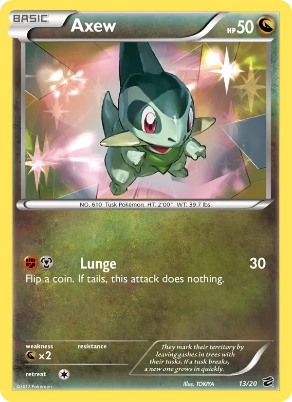 Axew 13/20 Dragon Vault Pokémon Karte