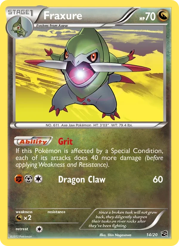 Fraxure 14/20 Dragon Vault Pokémon card