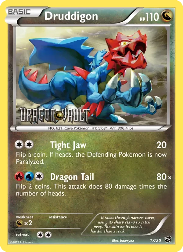 Druddigon 17/20 Dragon Vault Pokémon card