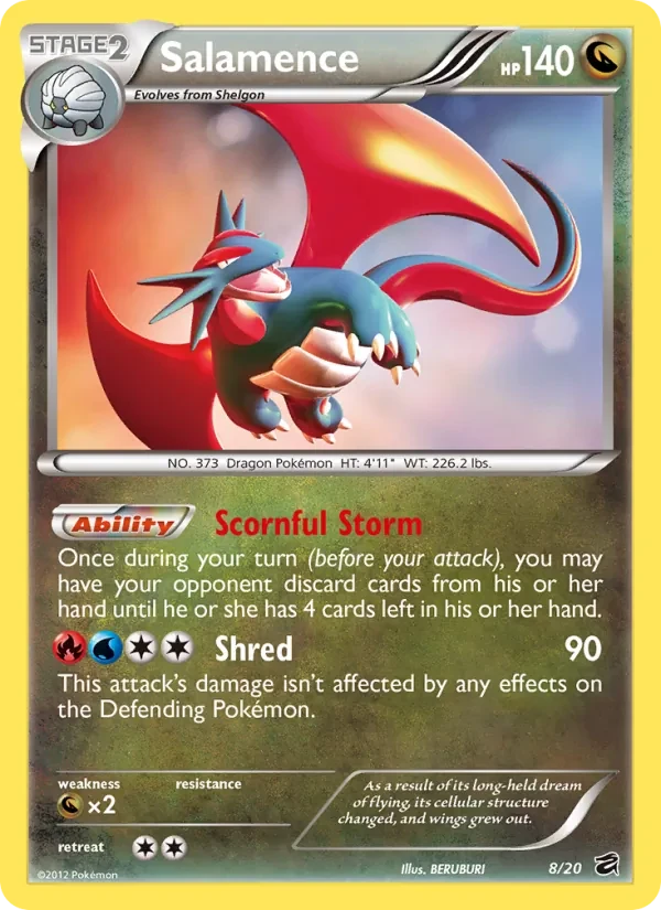 Salamence 8/20 Dragon Vault Pokémon card