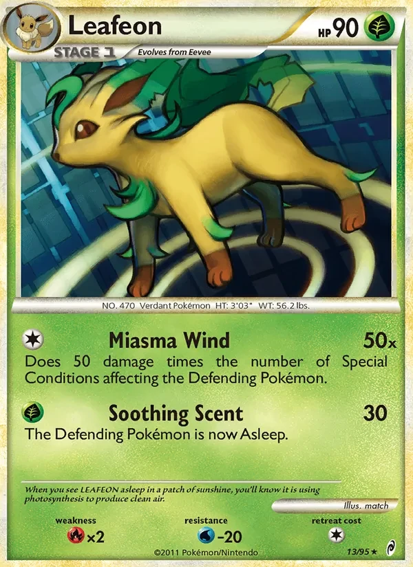Leafeon 13/95 Call of Legends Pokémon card