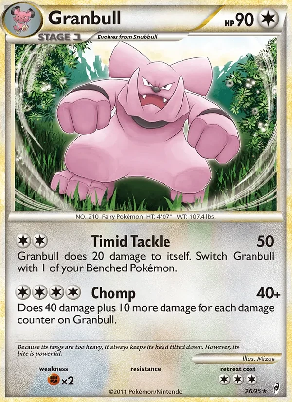 Granbull 26/95 Call of Legends Pokémon card